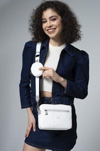 BENETTON KADIN ÇAPRAZ ÇANTA BEYAZ-A.GRİ BNT774